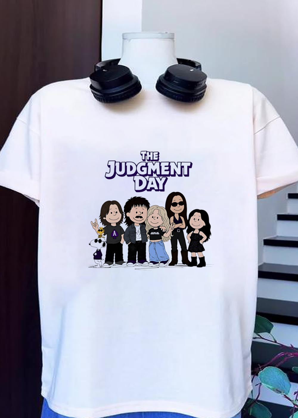 Peanuts Style The Judgment Day Character Cartoon T-Shirt
