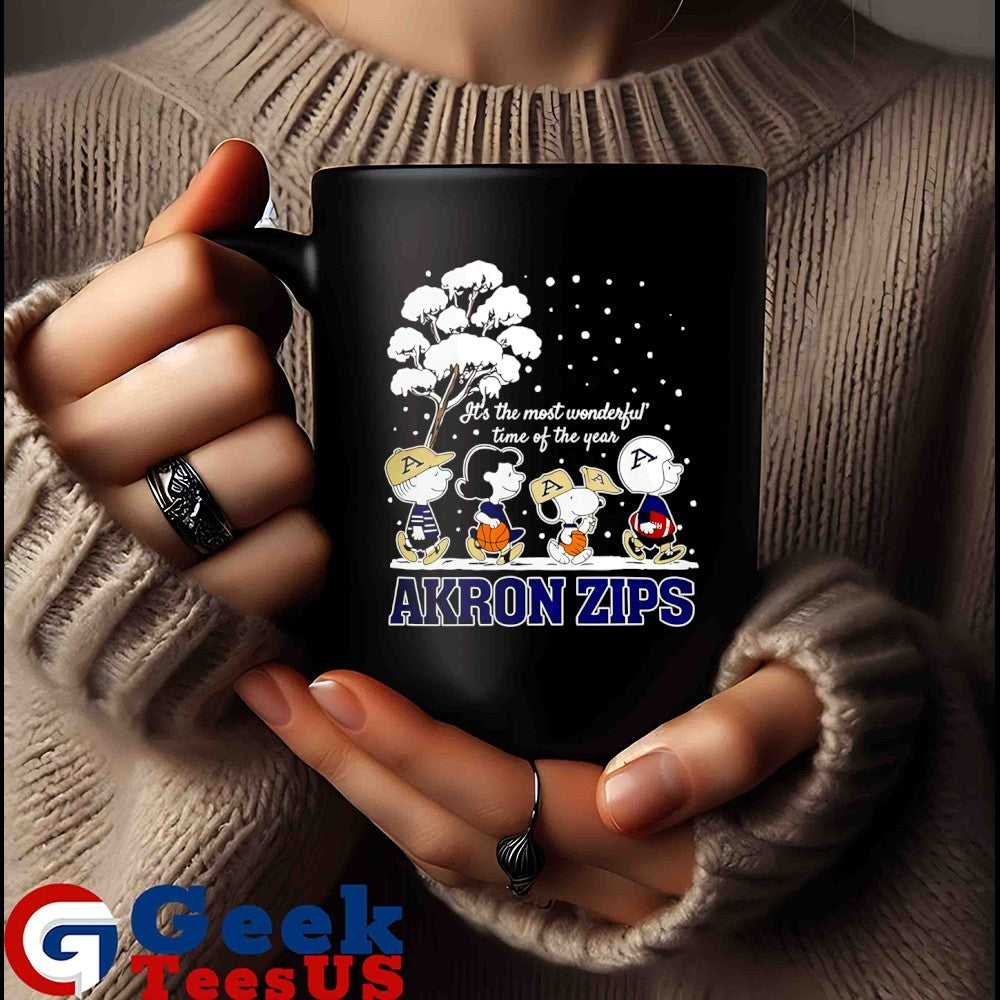 Peanuts characters BAkron Zips it’s the most wonderful time of the year scene Christmas Season Holiday 2025 shirt