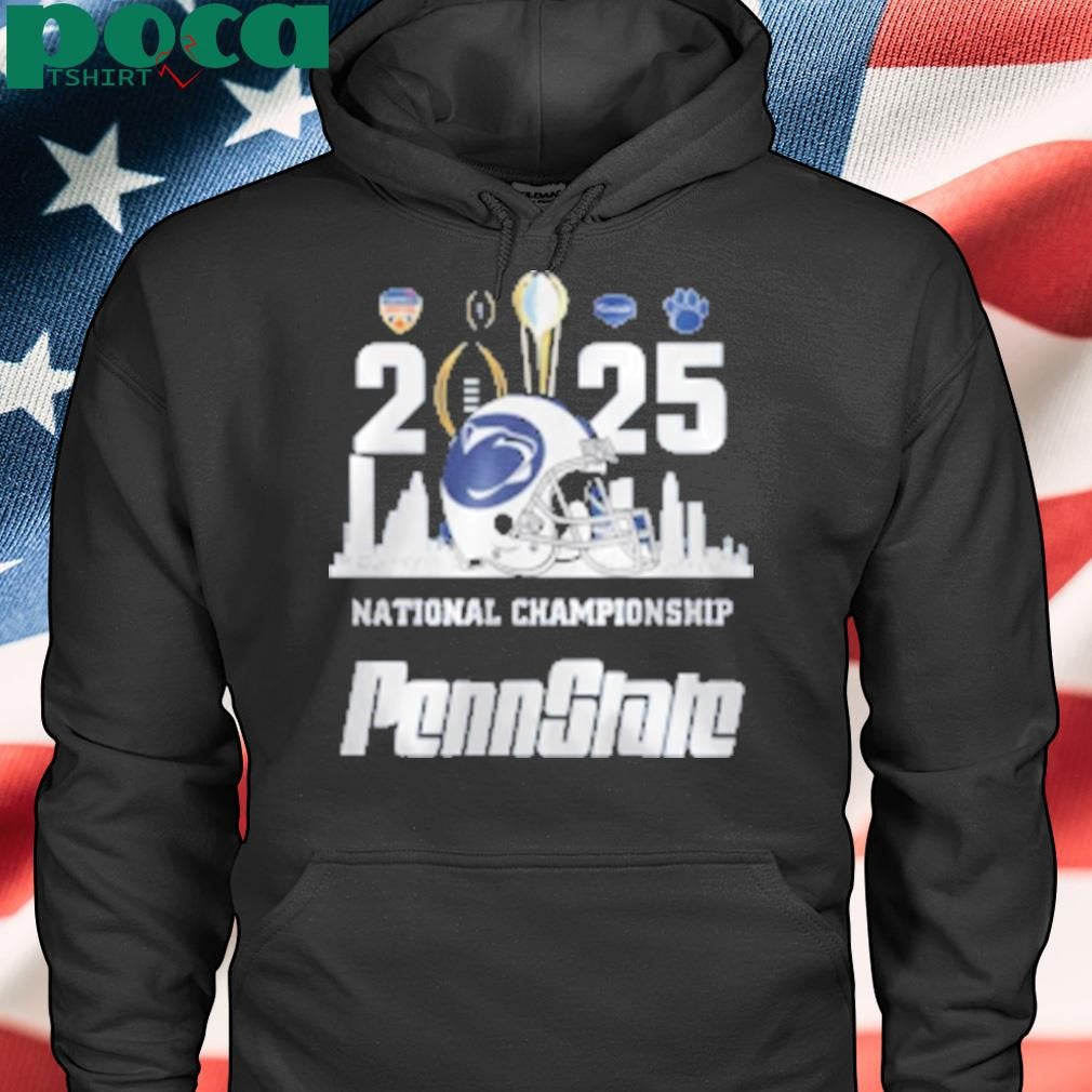 Penn State Nittany Lions 2025 National Championship Skyline Helmet Logo Football T-Shirt