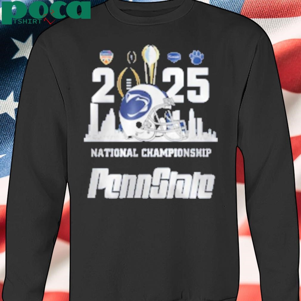 Penn State Nittany Lions 2025 National Championship Skyline Helmet Logo Football T-Shirt