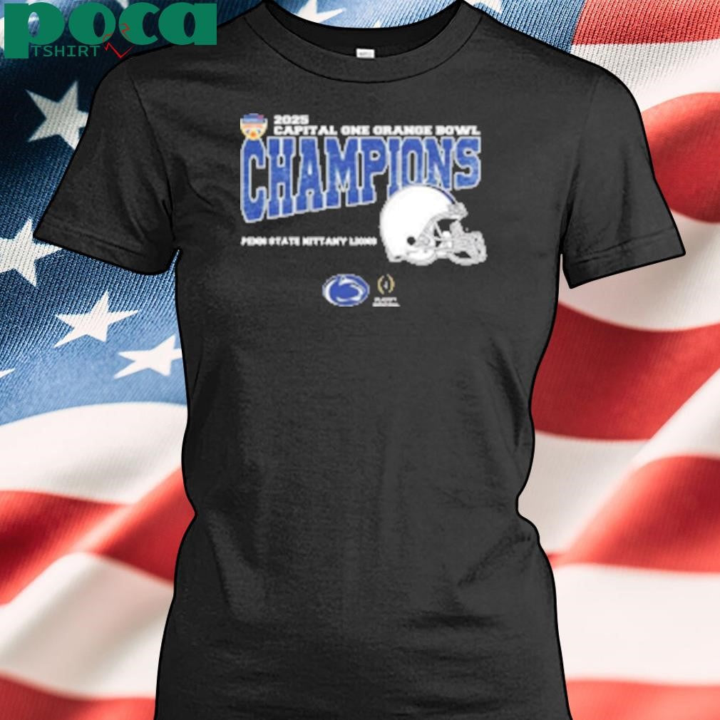 Penn State Nittany Lions 2025 Orange Bowl Champions College Football Playoff Semifinal Vintage Style With Helmet T-Shirt