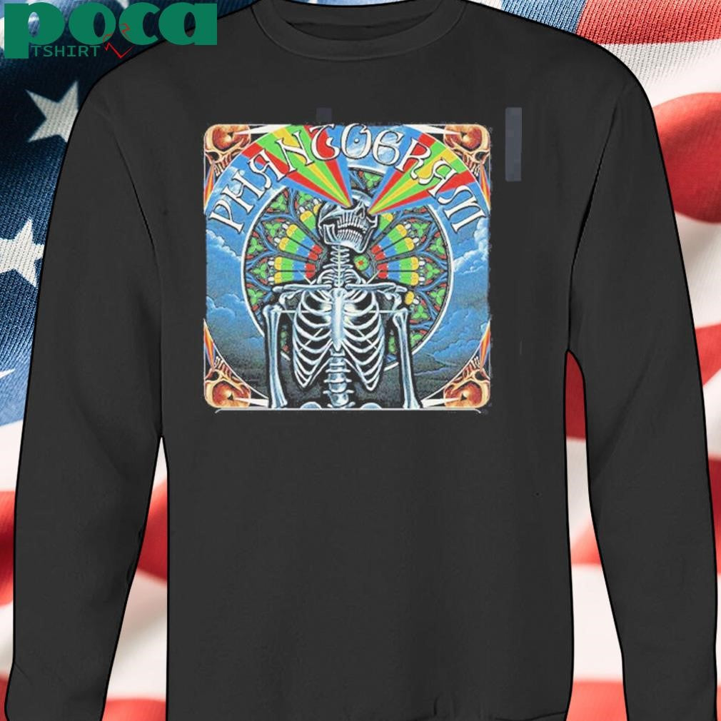 Phantogram Running Through Colors Tour 2025 Tour Date List With Skeleton Rainbow Eyes Laser Artwork Two Sides Unisex T-Shirt