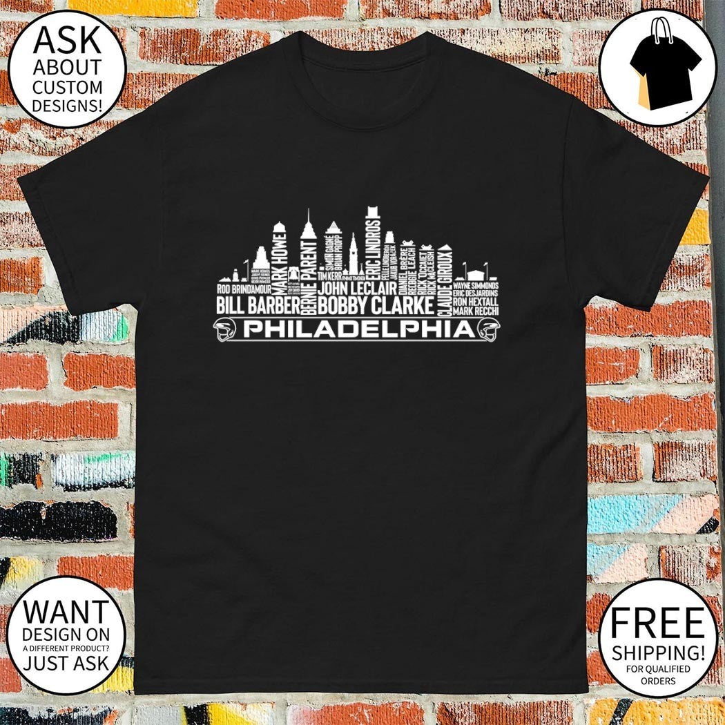 Philadelphia Flyers Hockey City Skyline Greatest of all time team legends shirt
