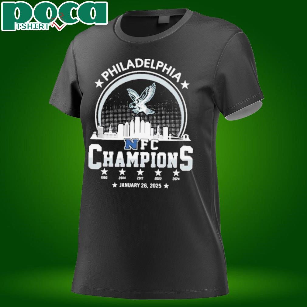 Philadelphia Football 2024 2025 NFC Champions National Football Champion Skyline Logo Shirt
