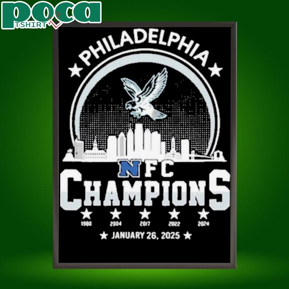 Philadelphia Football 2024 2025 NFC Champions National Football Champion Skyline Logo Shirt