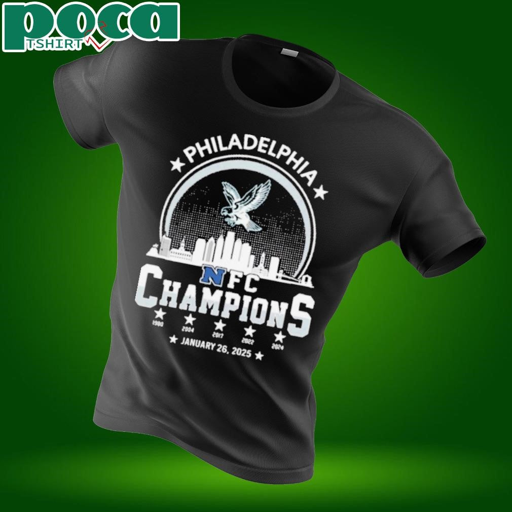 Philadelphia Football 2024 2025 NFC Champions National Football Champion Skyline Logo Shirt