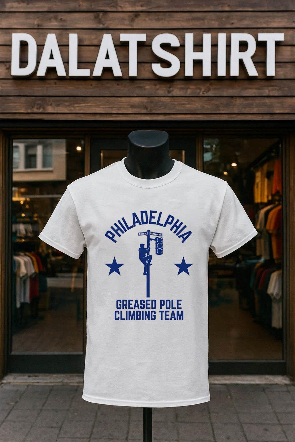Philadelphia Greased Pole Climbing Team Broad St Pattison Ave Street Sign shirt