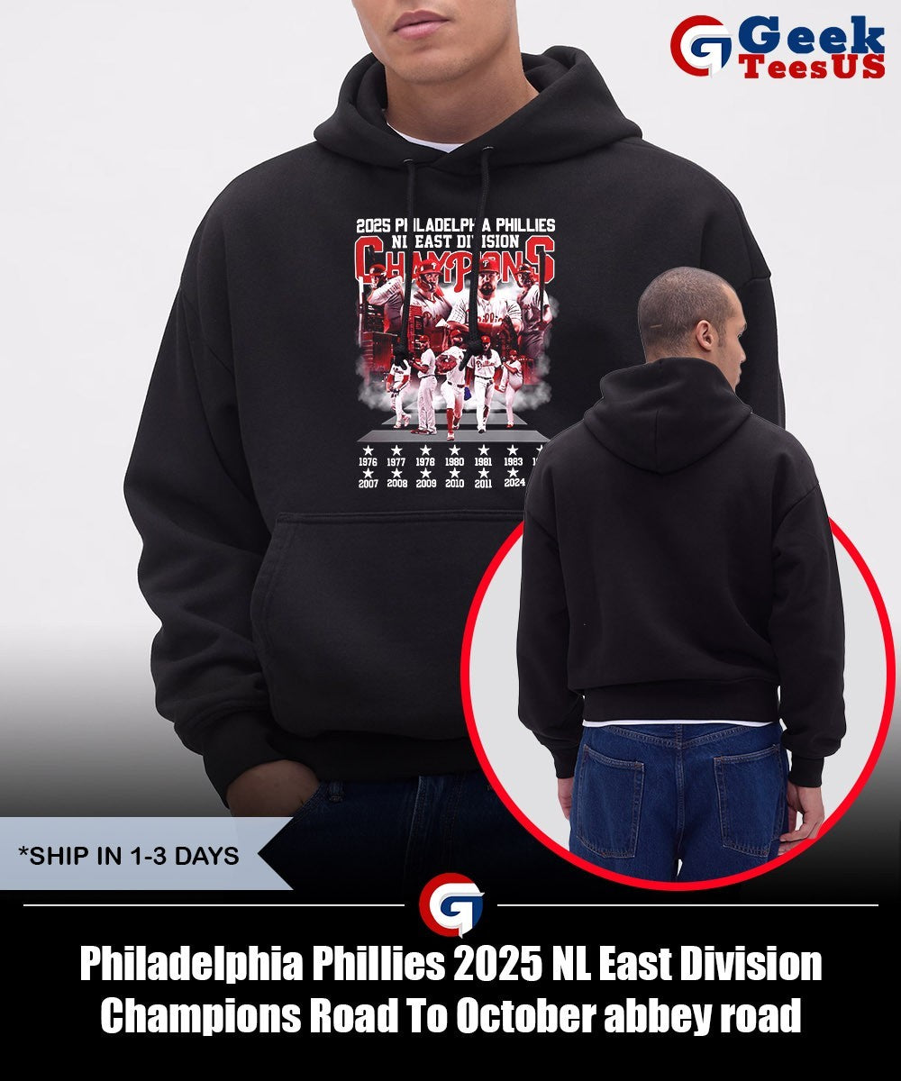Philadelphia Phillies 2025 NL East Division Champions Road To October abbey road shirt