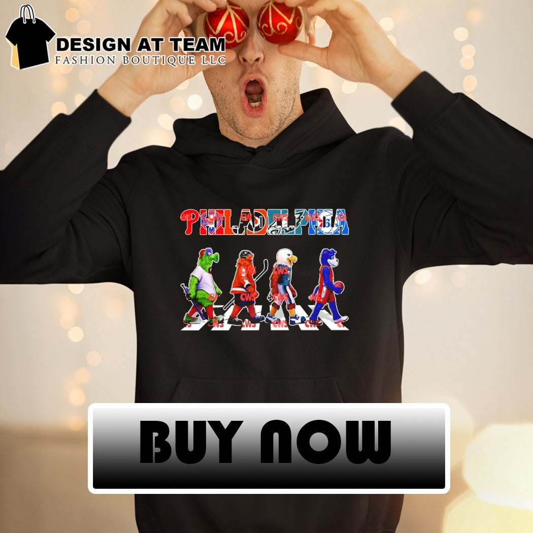 Philadelphia Sports Mascots Abbey Road Crossing shirt
