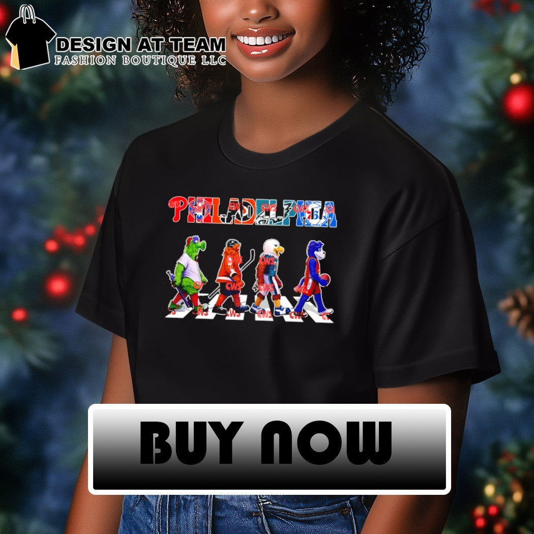 Philadelphia Sports Mascots Abbey Road Crossing shirt