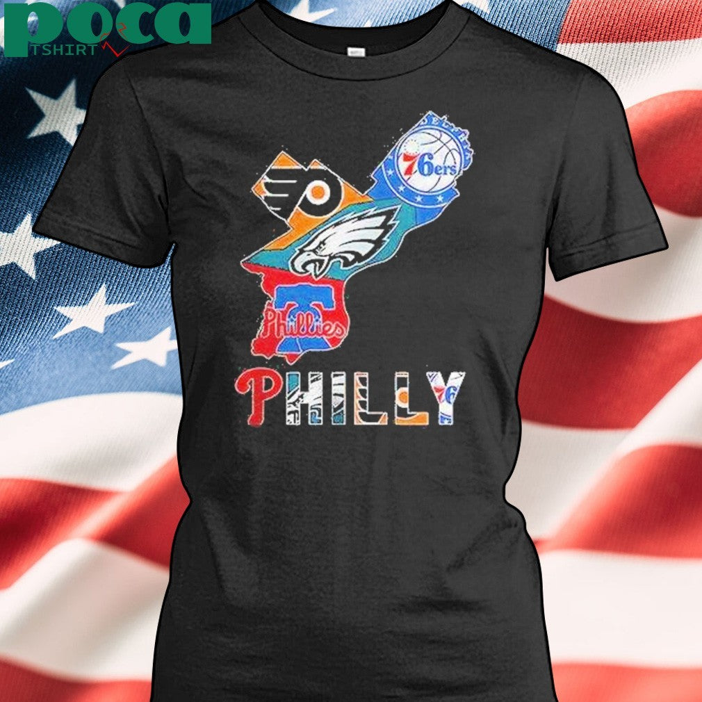Philadelphia Sports Team Map Logo Shirt