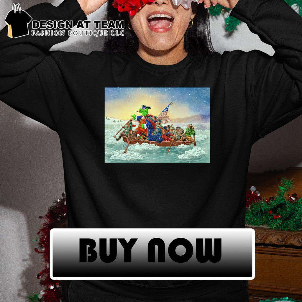 Phillie Phanatic Philadelphia Phillies Washington Crossing the Delaware parody shirt
