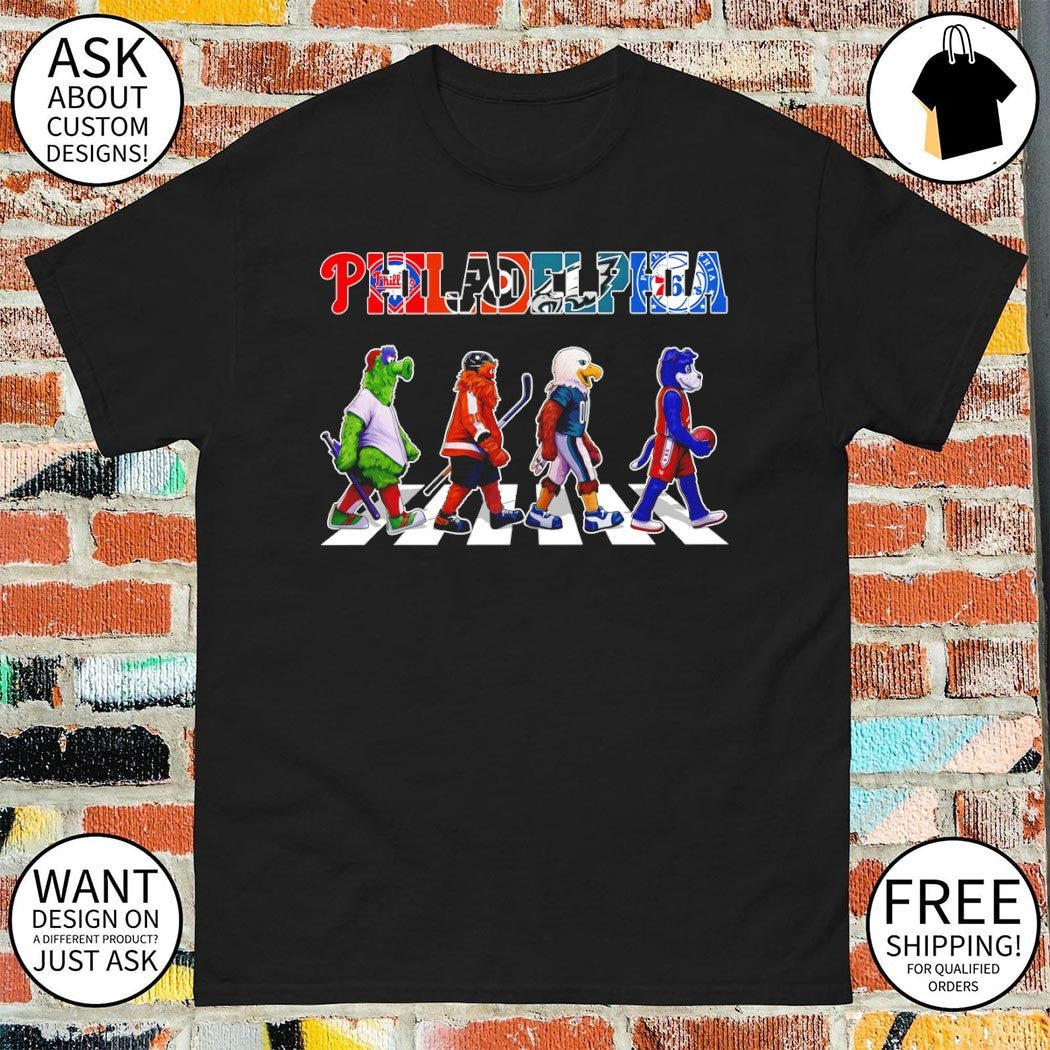Philly Sports Mascot Walk Abbey Road shirt