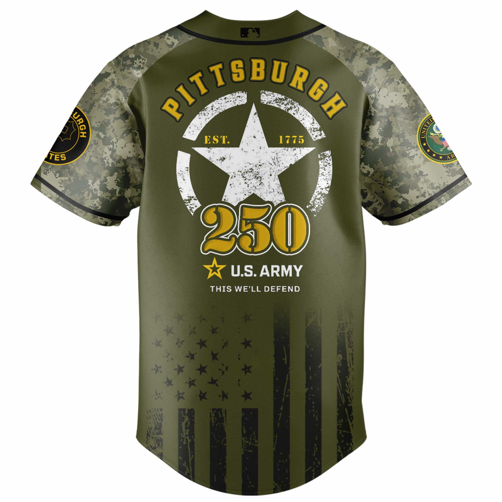 Pittsburgh Pirates MLB 250th anniversary US Army Jersey