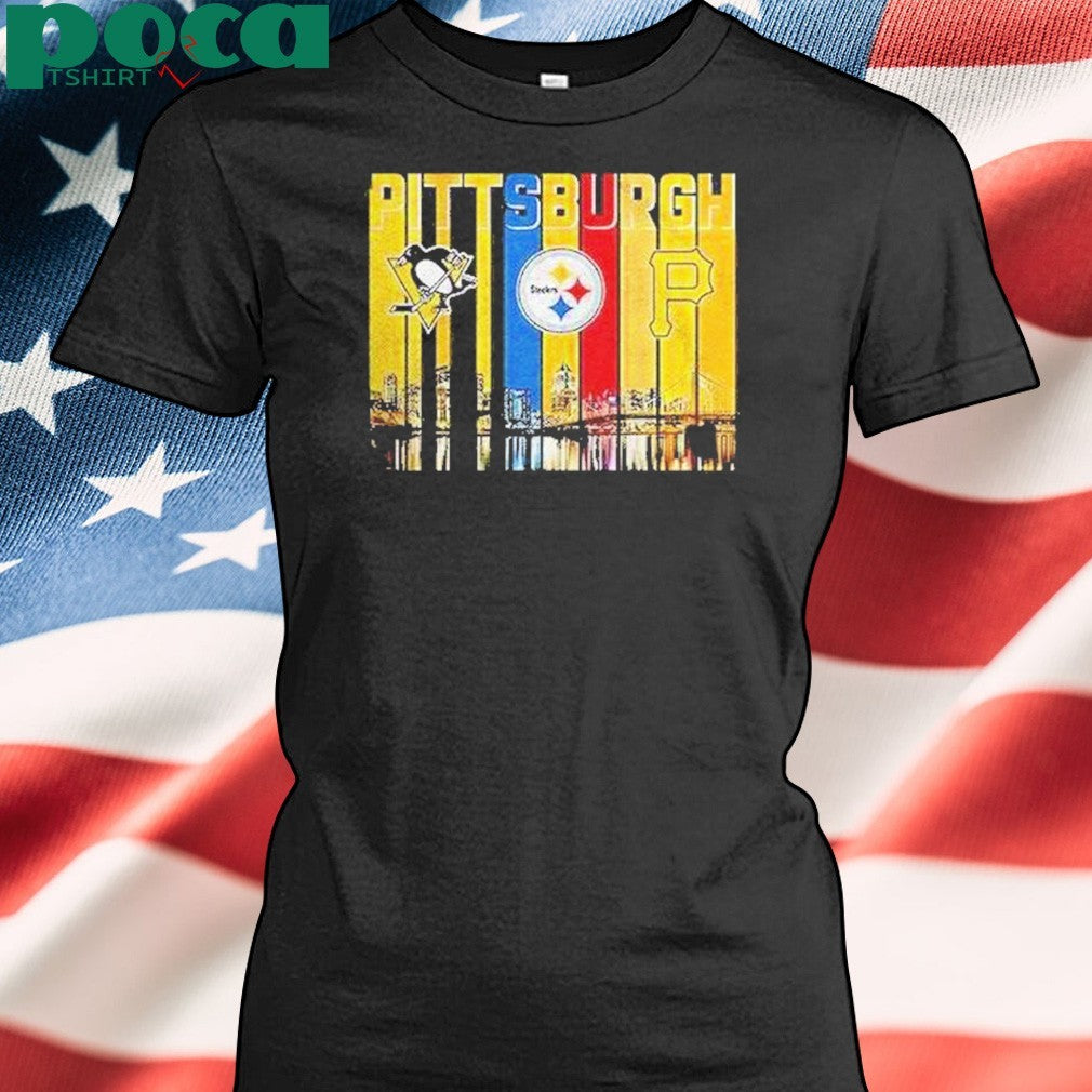 Pittsburgh Skyline City Sports Team Logo Shirt