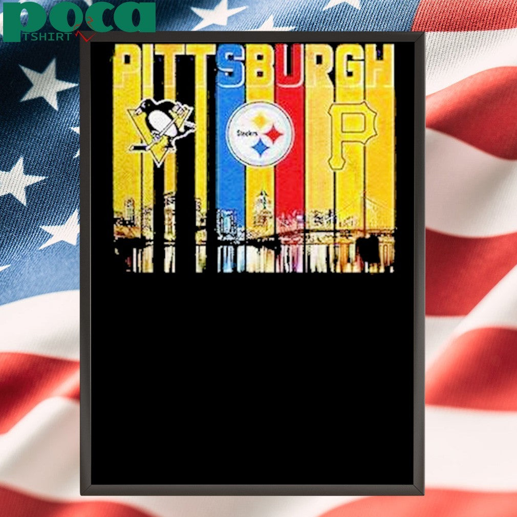 Pittsburgh Skyline City Sports Team Logo Shirt