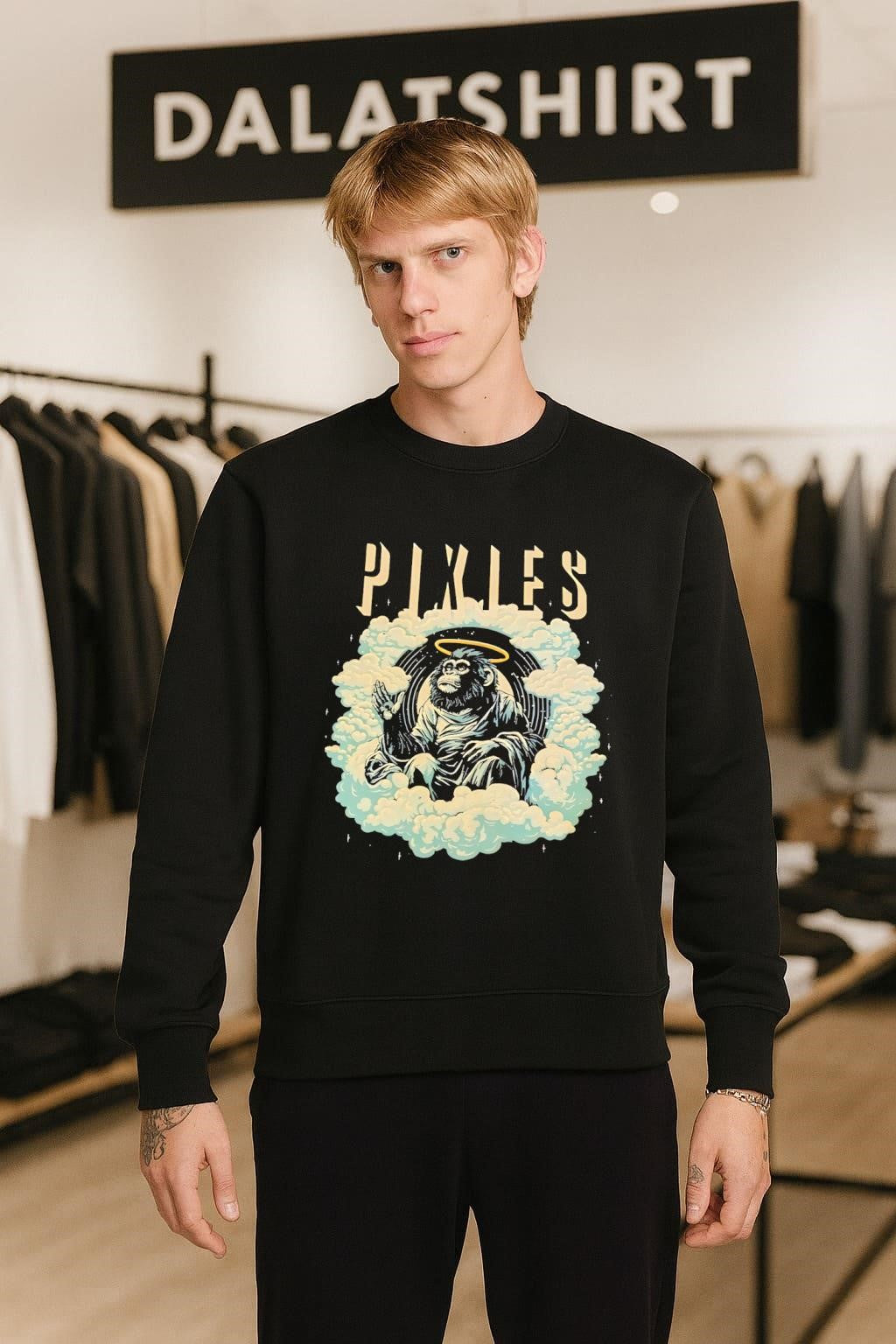 Pixies Monkey with Halo Saint Monkey Cloud Indie Rock Music shirt