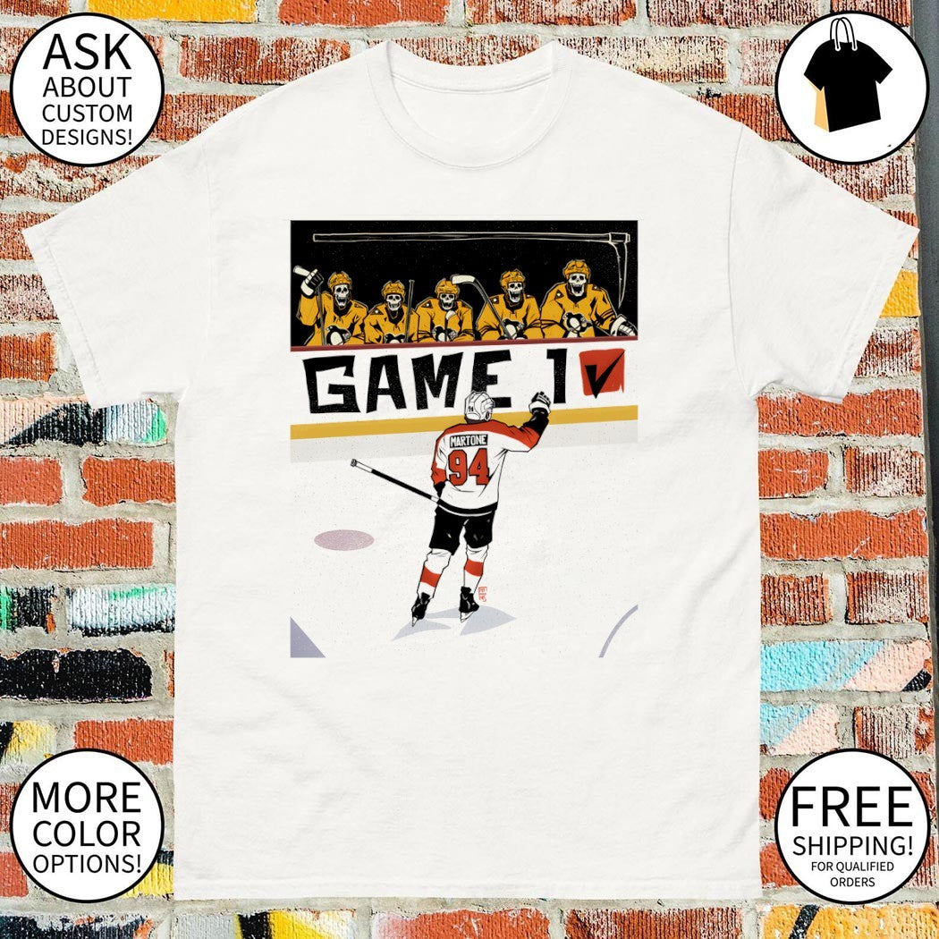 Porter Martone 94 Game 1 Philadelphia Flyers Hockey NHL 2026 shirt