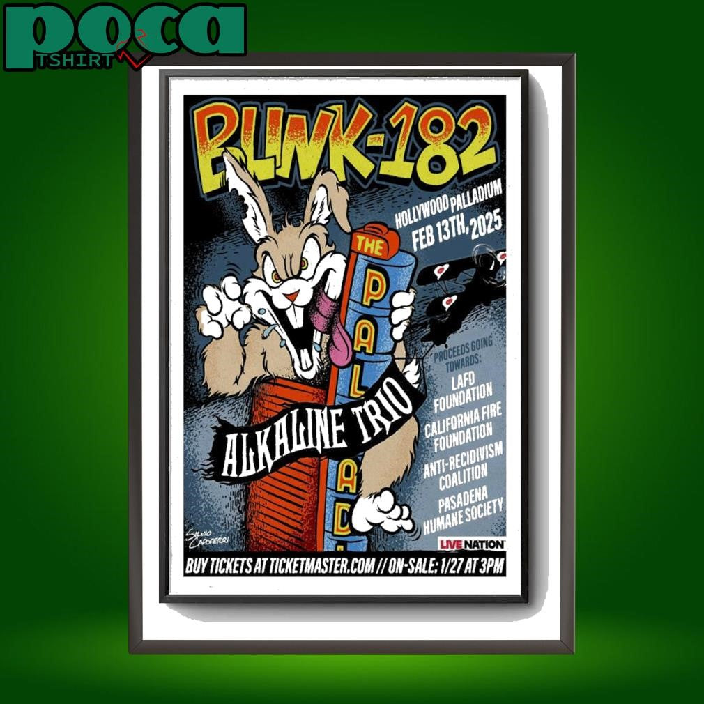 Poster Blink-182 February 13 2025 Hollywood Palladium in Hollywood, CA shirt