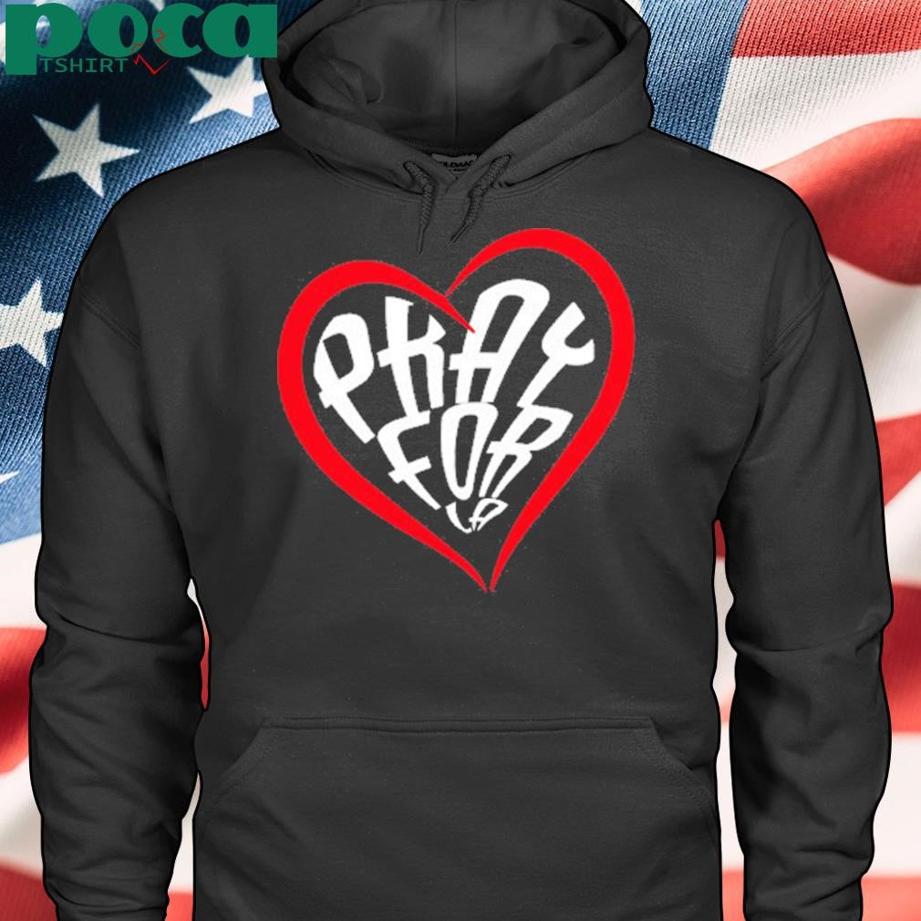 Pray for LA Heart Design T-Shirt