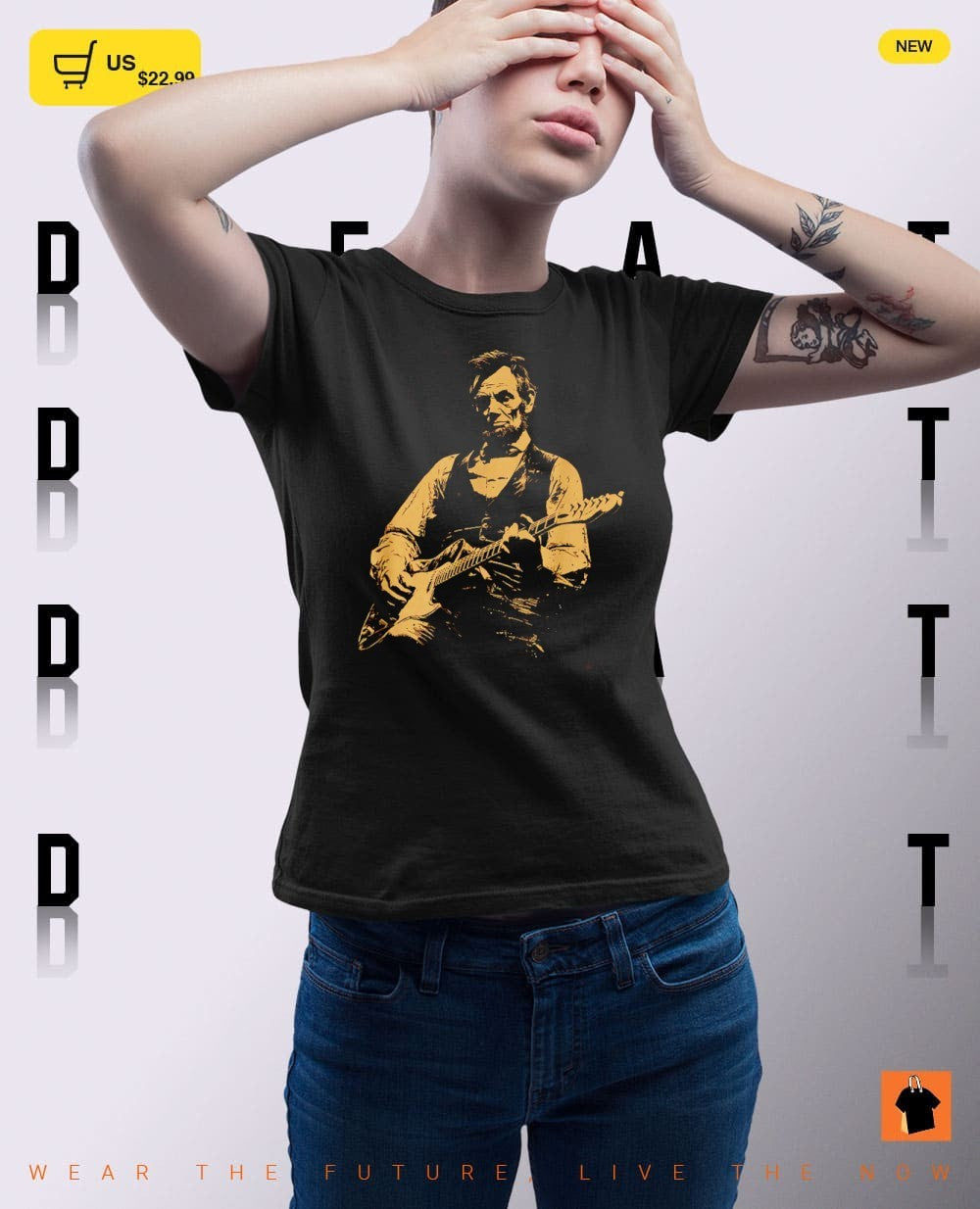 President Abraham Lincoln Playing Guitar Abe Lincoln Vintage Political Humor shirt