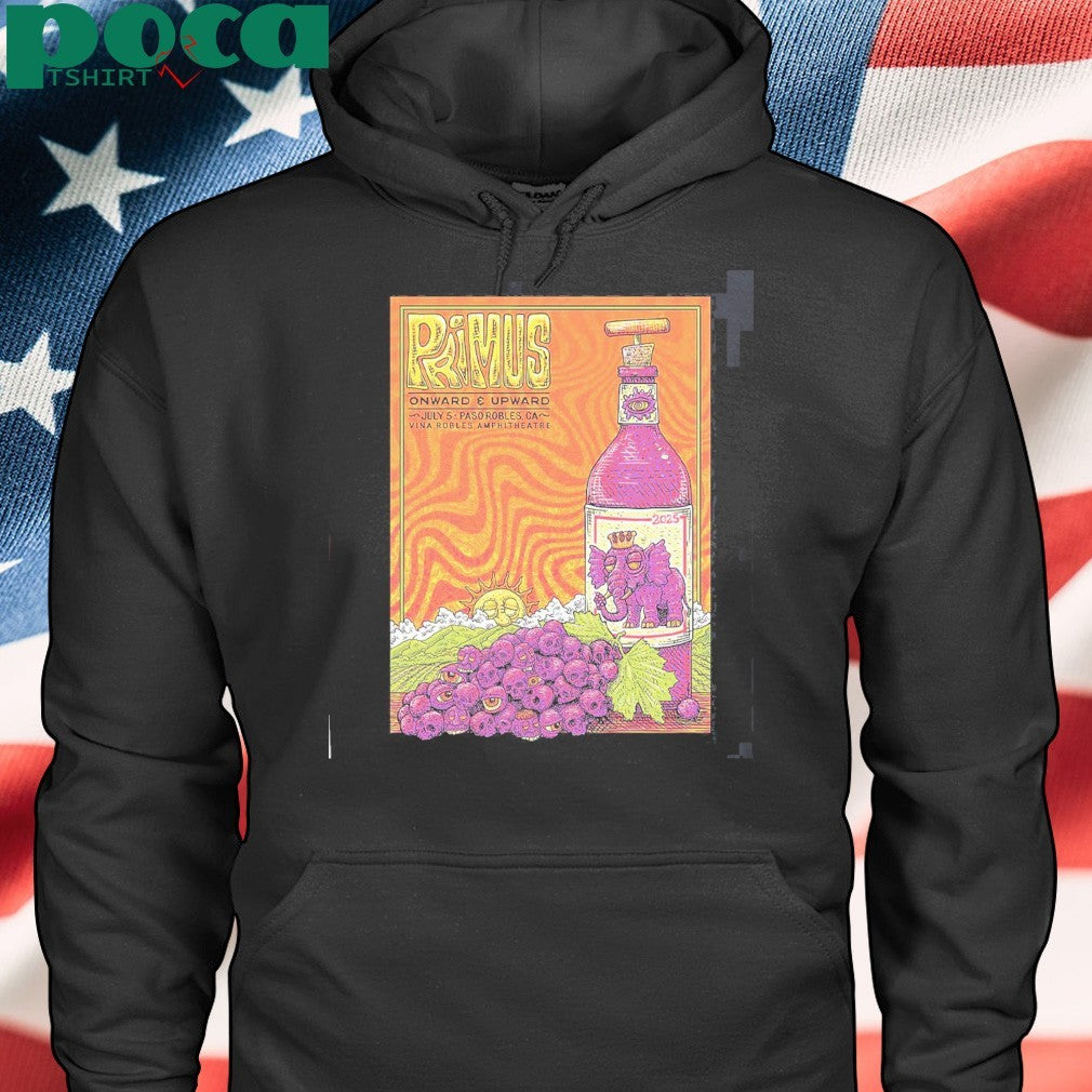 Primus Onward And Upward Paso Robles California 2025 Gig Poster At Vina Robles Amphitheatre On July 5 2025 Unisex T-Shirt