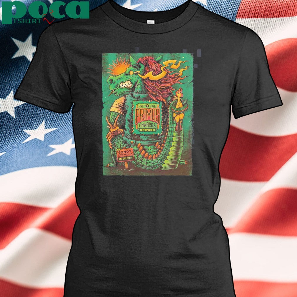 Primus Onward And Upward Salt Lake City Utah 2025 Gig Poster At Sandy Amphitheater On July 7 2025 Unisex T-Shirt