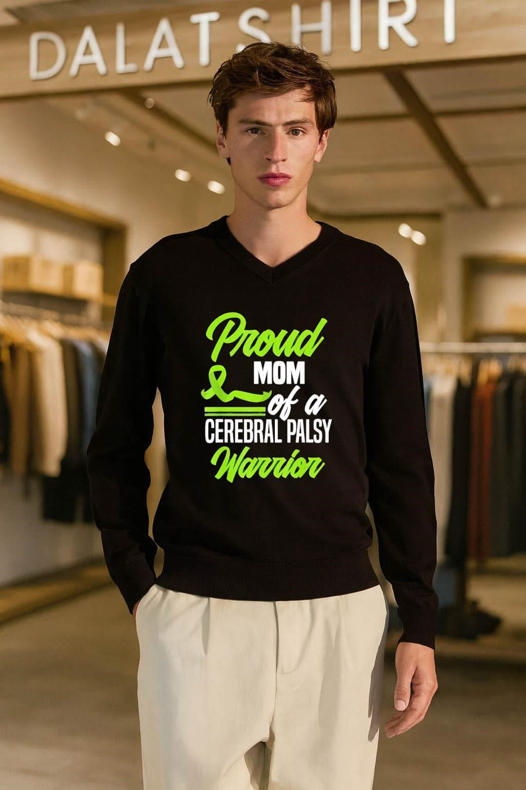 Proud Mom of a Cerebral Palsy Warrior Green Ribbon shirt