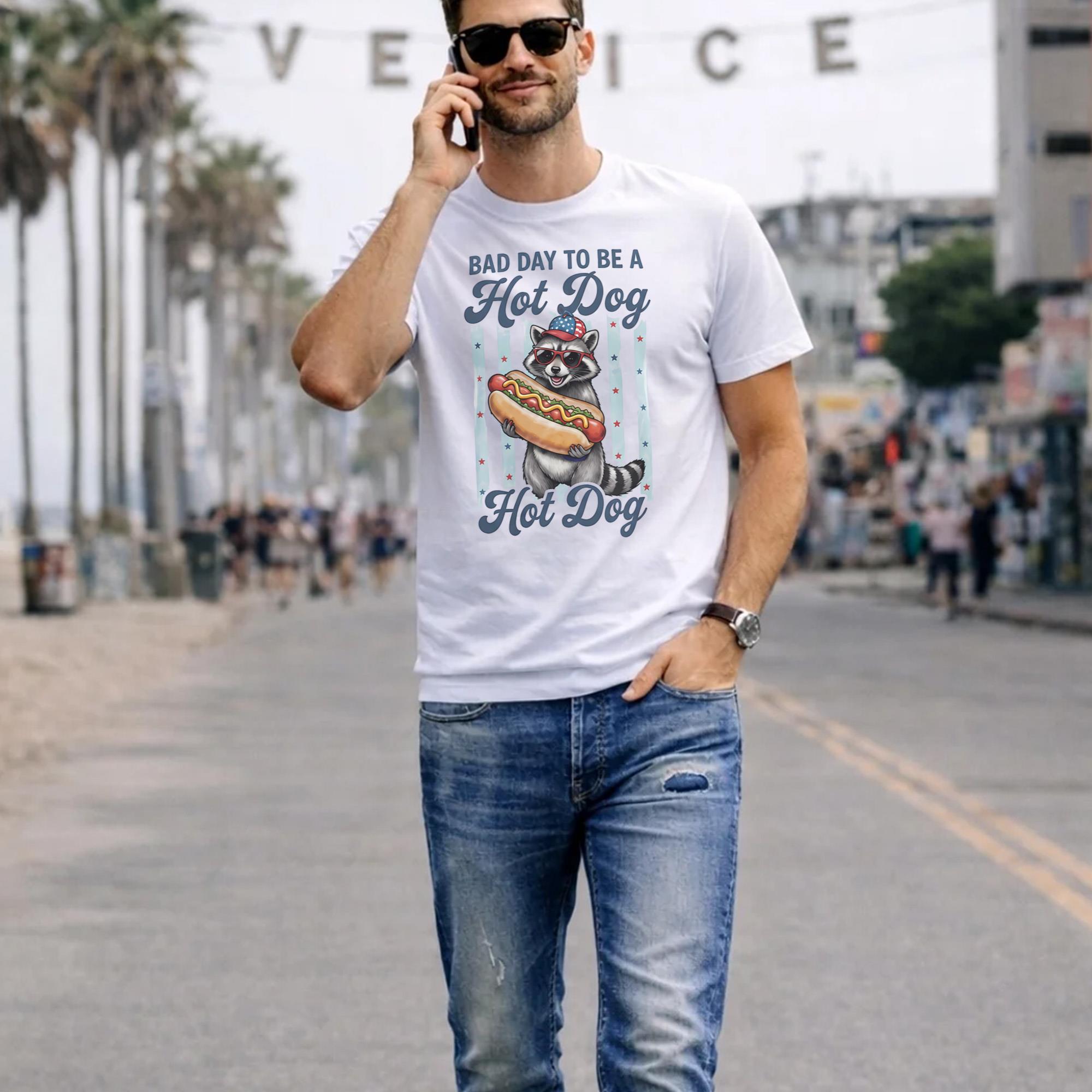 Raccoon 2026 4th Of July Hot Dog Shirt