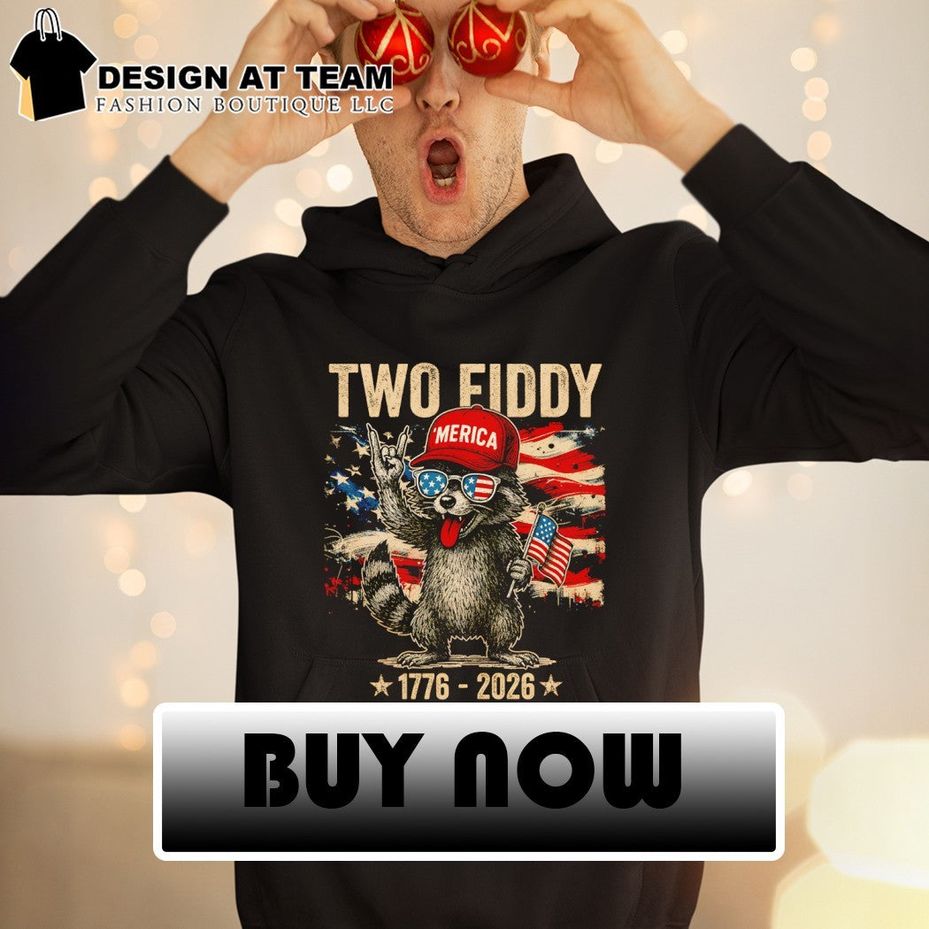 Raccoon Patriot ‘Merica Flag Animal 1776 2026 Two Fiddy shirt