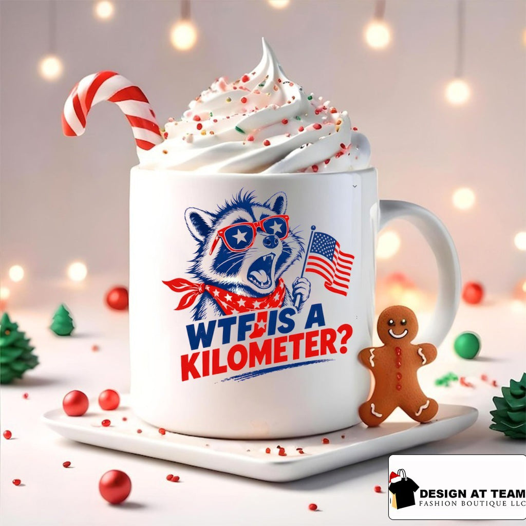 Raccoon WTF Is a Kilometer 4th of July shirt