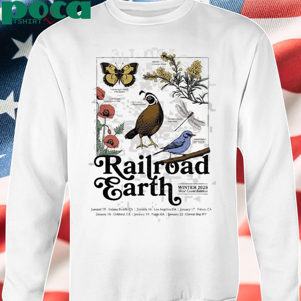 Railroad Earth Winter 2025 West Coast Edition Tour Poster Schedule Dates List Merch Unisex T-Shirt