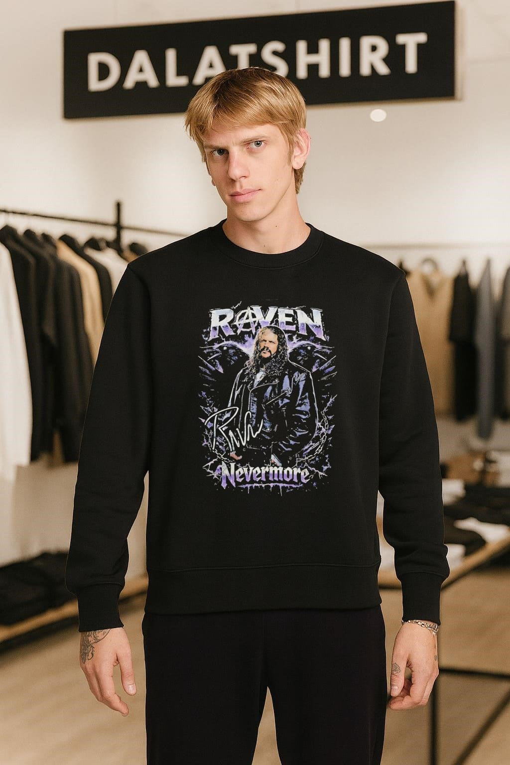 Raven Nevermore Raven Bird Graphics Wrestling Tribute shirt
