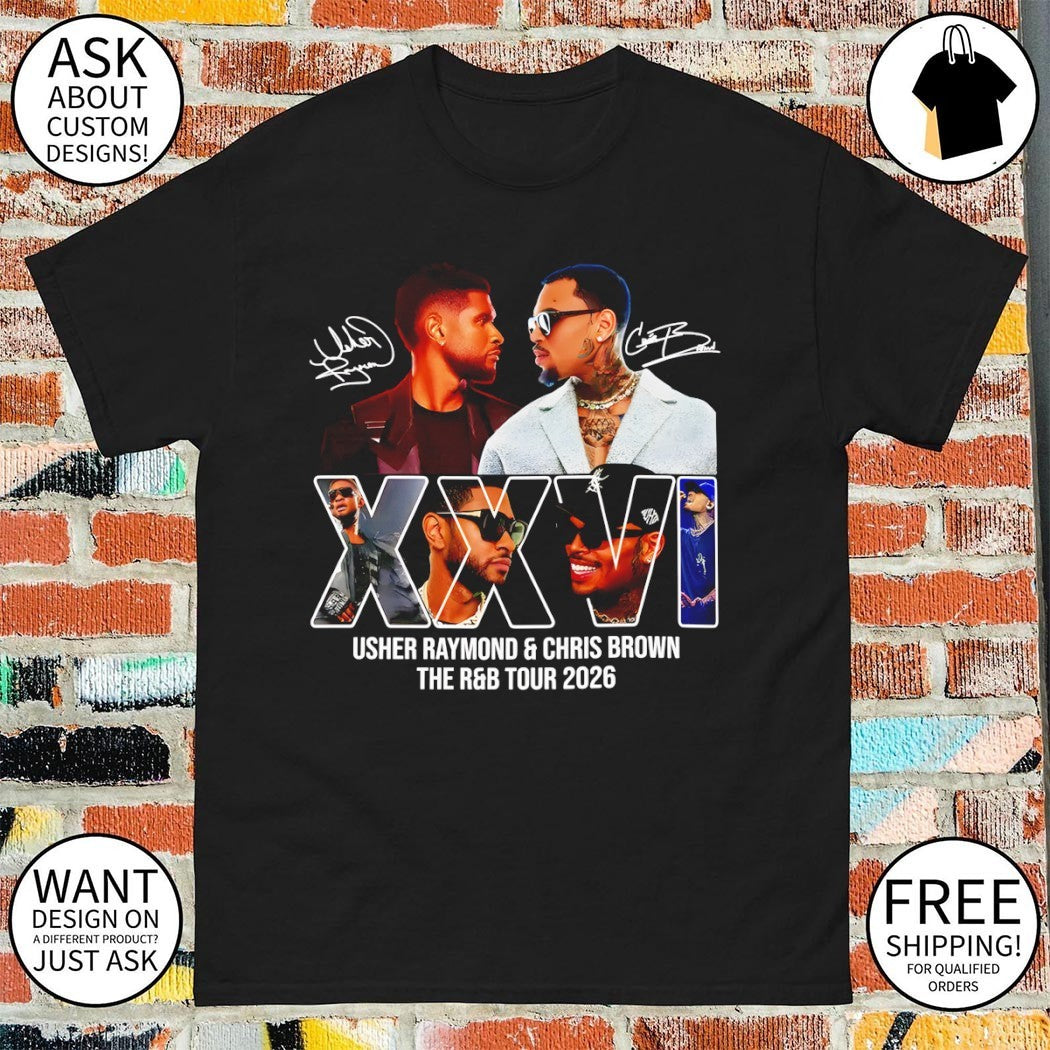 Raymond Brown Tour 2026 Usher x Chris Brown signature shirt