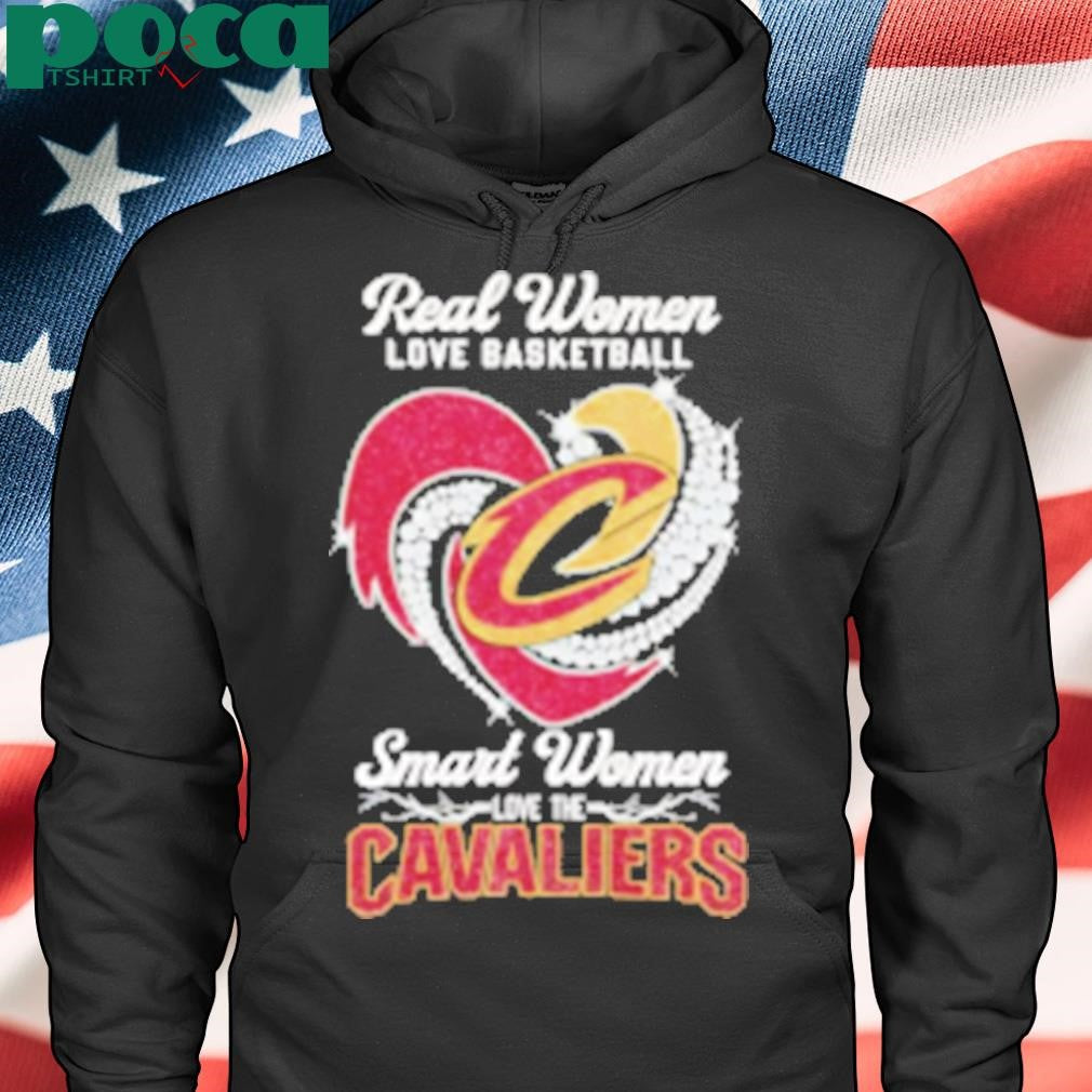 Real women love basketball smart women love the Cavaliers diamond heart T-Shirt