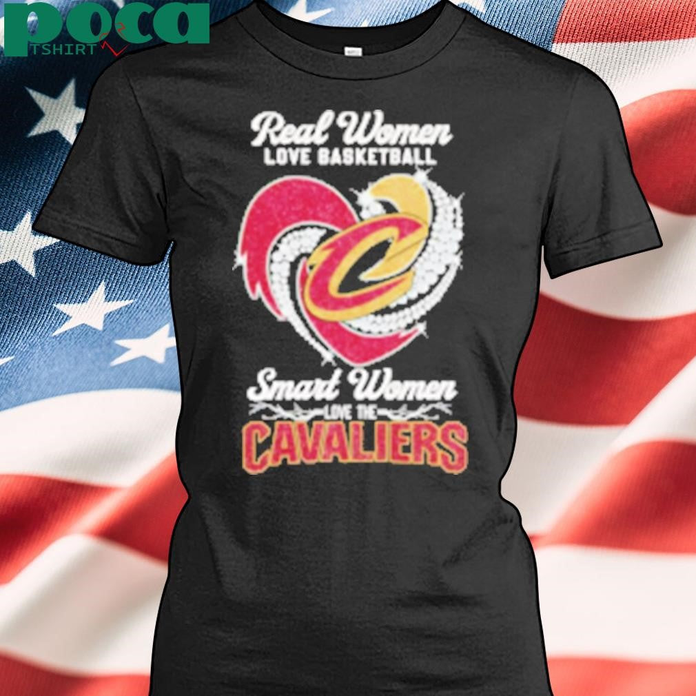 Real women love basketball smart women love the Cavaliers diamond heart T-Shirt