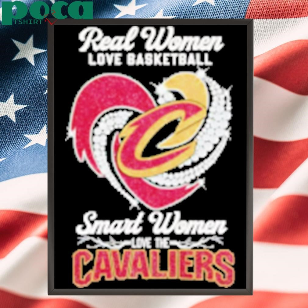 Real women love basketball smart women love the Cavaliers diamond heart T-Shirt