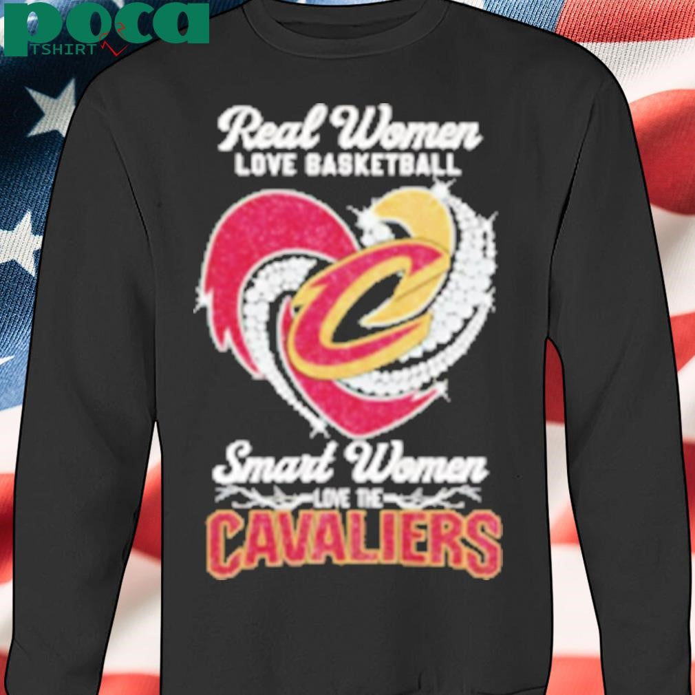 Real women love basketball smart women love the Cavaliers diamond heart T-Shirt
