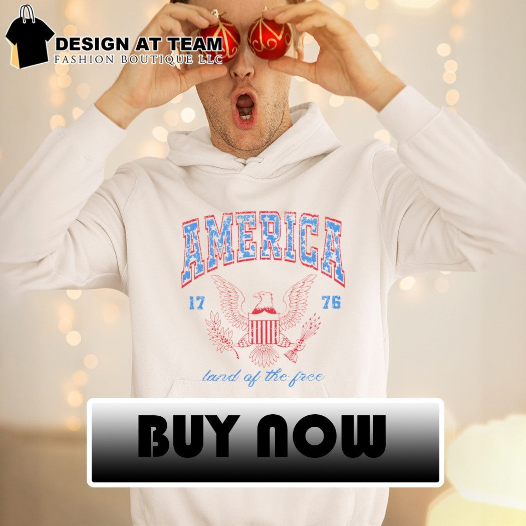 Red White and Blue America land of the free 1776 4th of July shirt