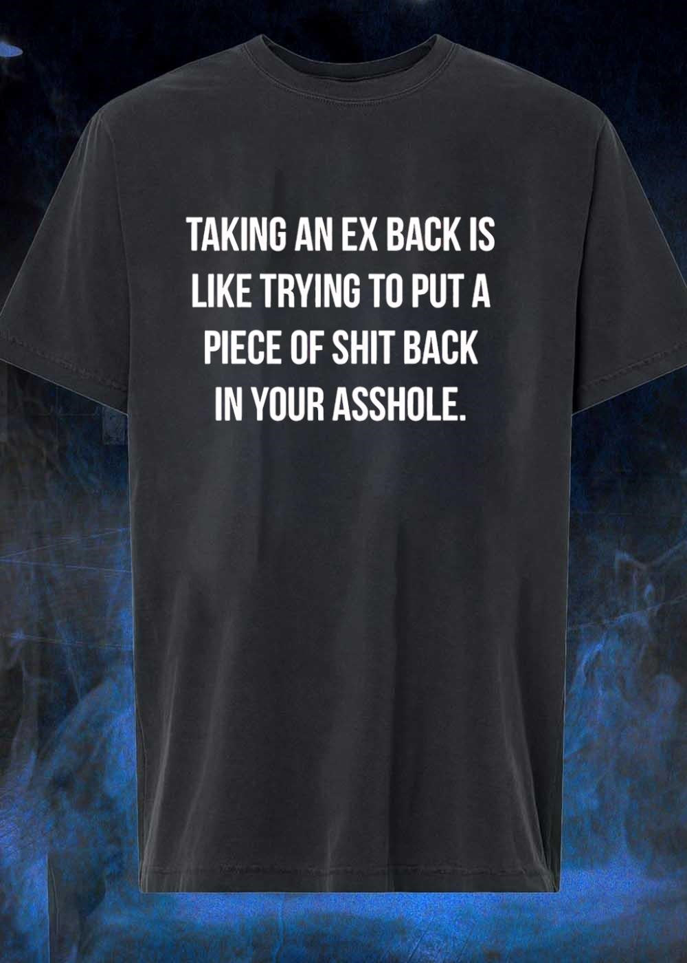 Relationship Humor Taking an Ex Back Is Like Trying to Put a Piece of Shit T-Shirt
