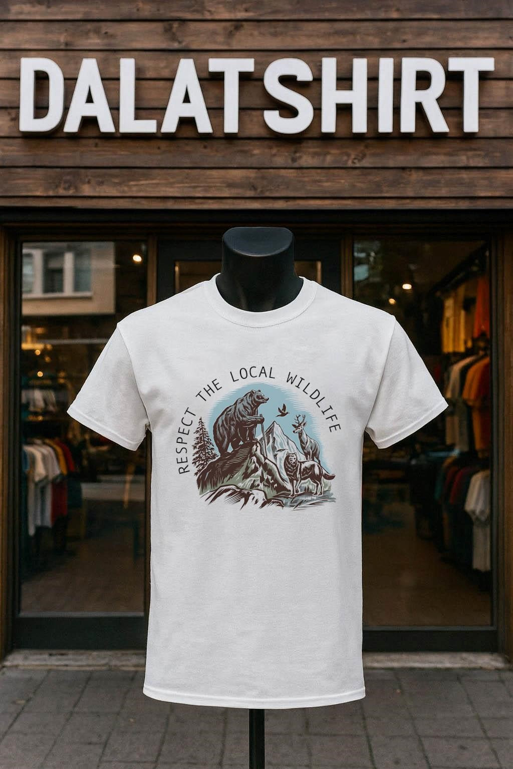 Respect the Local Wildlife Bear Wolf and Deer shirt