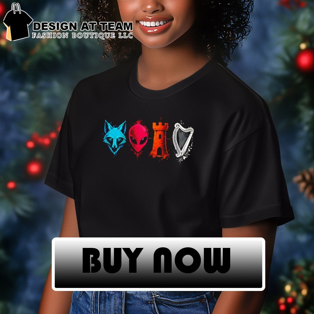 Retro Sports Lover Graphic Spurs Fox Alien Castle Harper shirt