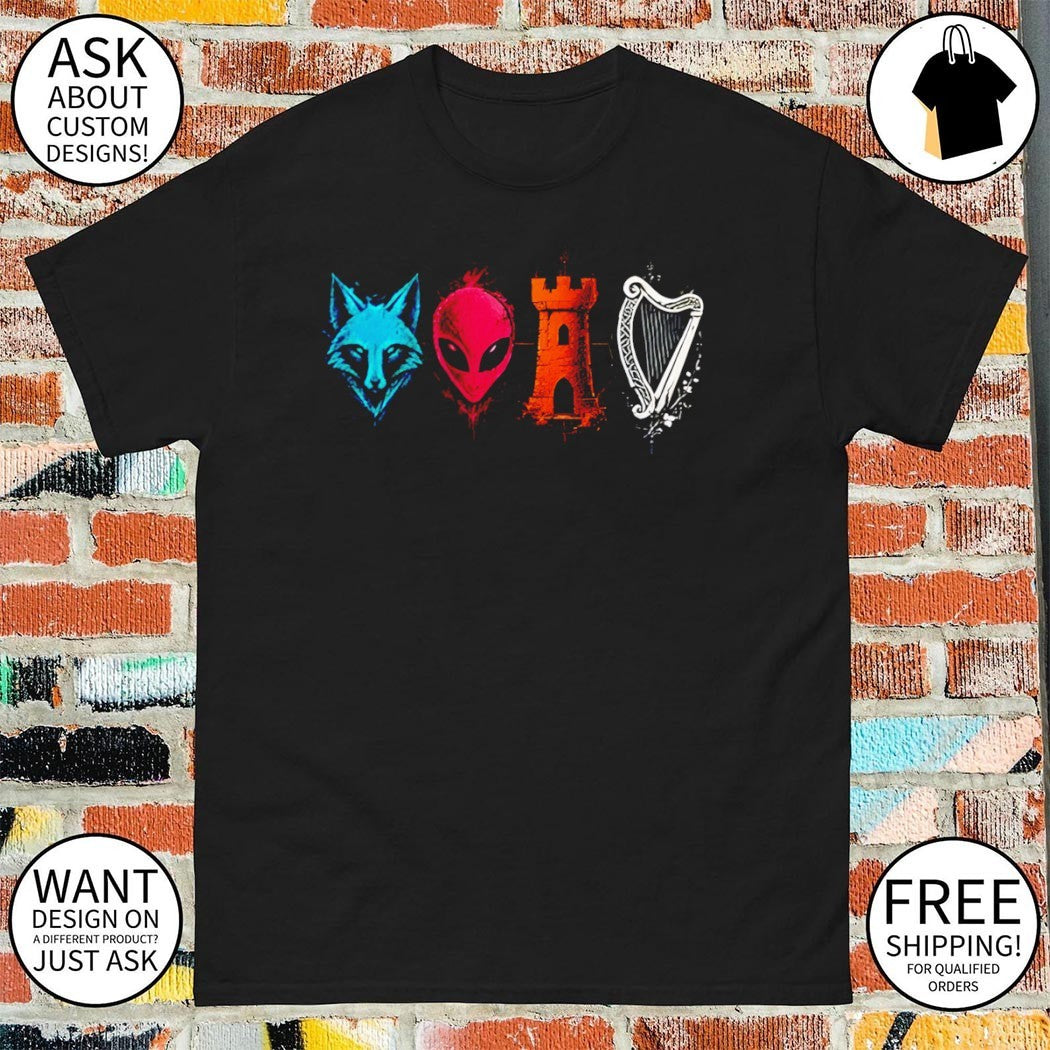 Retro Sports Lover Graphic Spurs Fox Alien Castle Harper shirt