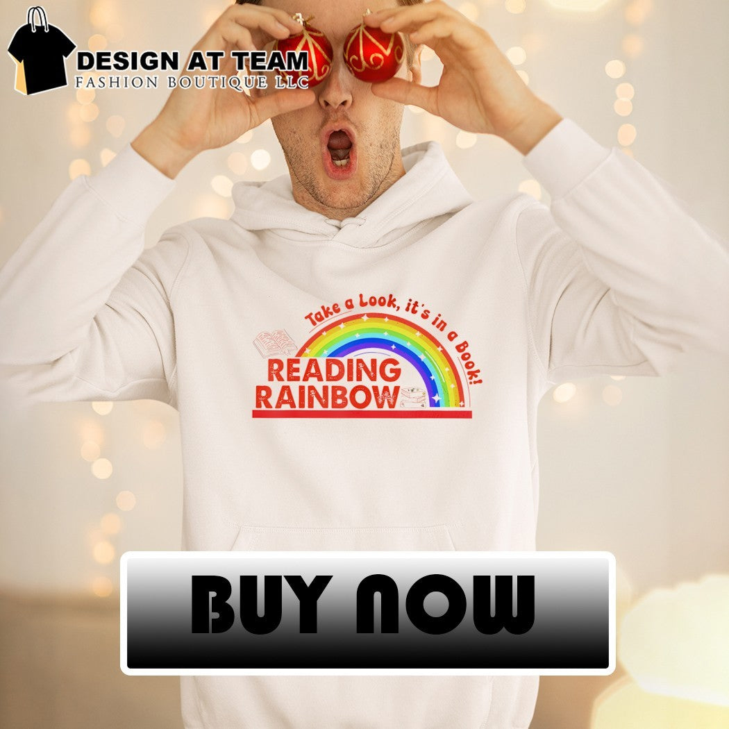 Retro rainbow take a look it’s in a book reading bookworm shirt