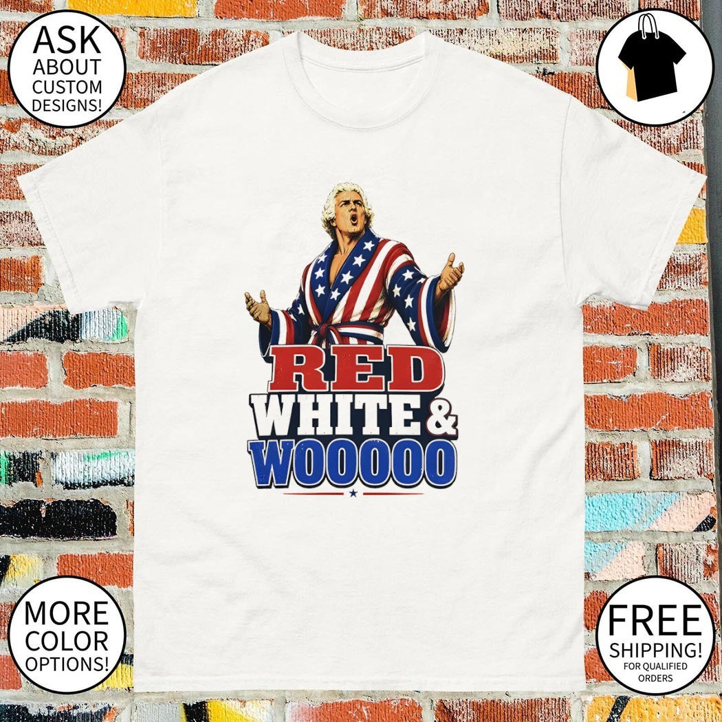 Ric Flair Wrestling Legend Red White and Woooo 4th of July USA 250 shirt