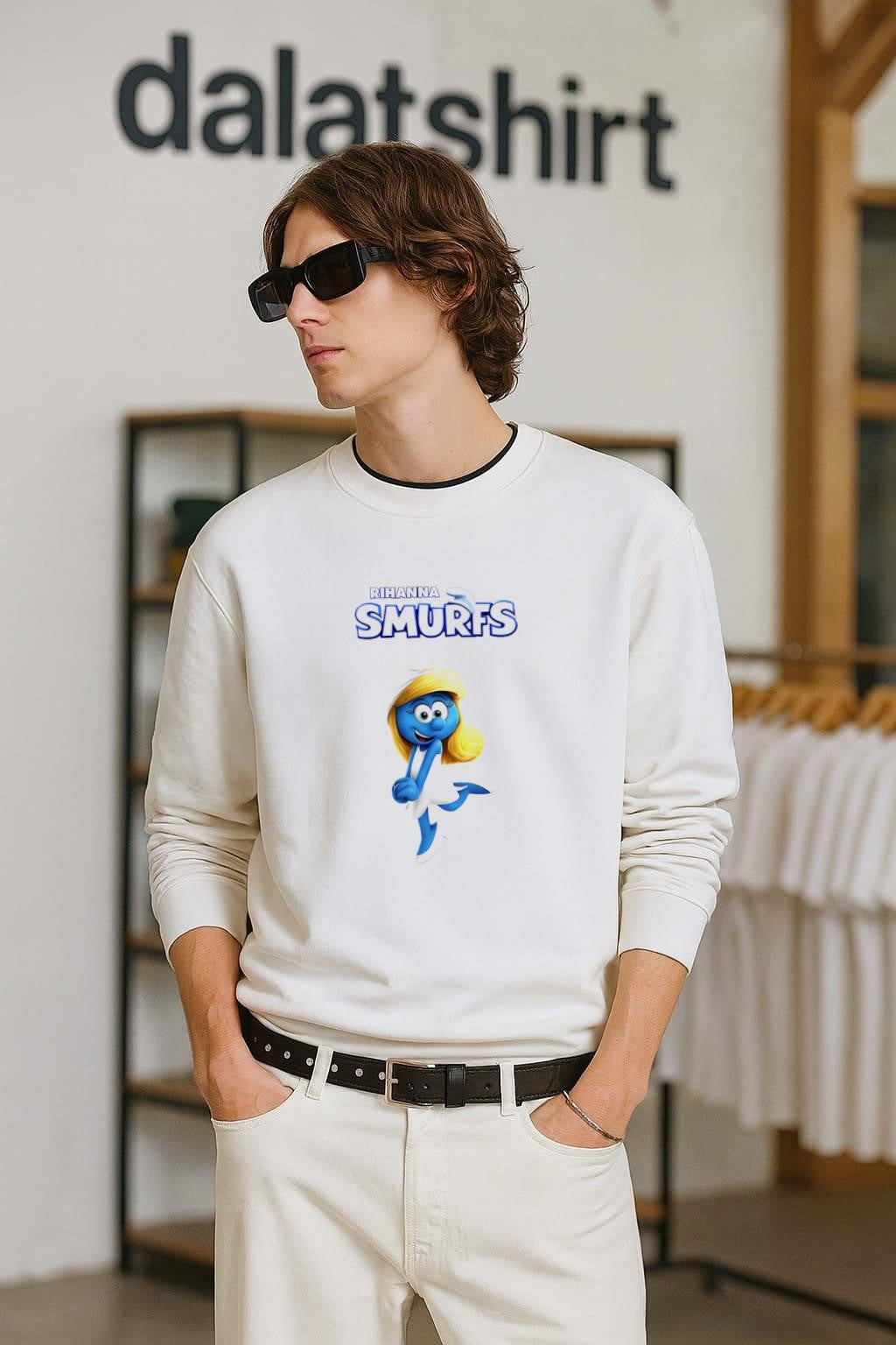 Rihanna Smurf shirt