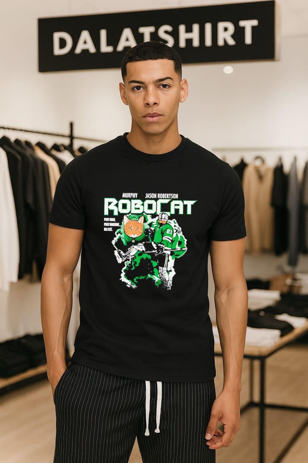 Robocat Murphy Jason Robertson past man past machine all cat shirt
