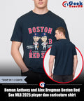 Roman Anthony and Alex Bregman Boston Red Sox MLB 2025 player duo caricature shirt