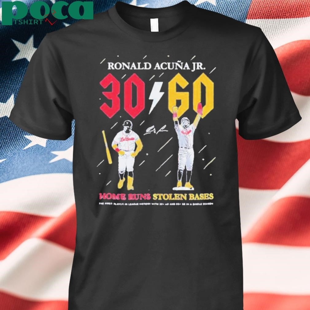 Ronald Acuna Jr. 30 Home Runs 60 Stolen Bases signature shirt