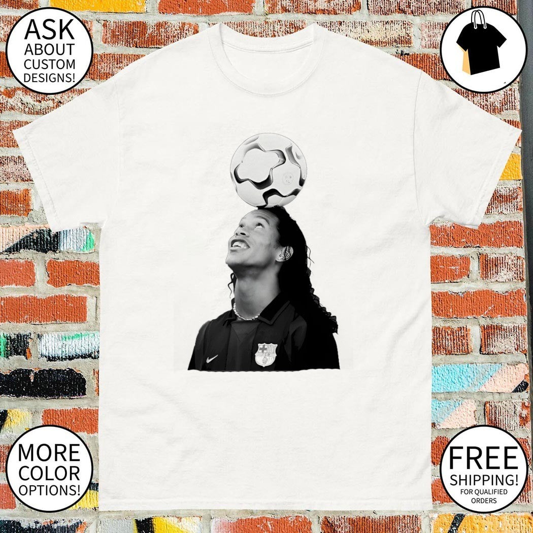 Ronaldinho with Football Barcelona FC vintage shirt